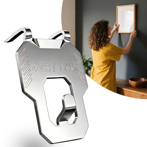 20 ganchos de pared resistentes para paneles de yeso: sin clavos, sin dañar. Ideal para marcos, arte, espejos, fotos y pósteres. Kit de accesorios todo en uno para decoración