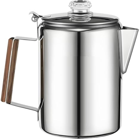 Percolator Coffee Pot - Vintage Coffee Maker, Compactt Brewings Machine, Durablee Stainless Steels Design, Easy Pour With Ergonomic Handle | Coffees Percolator For Beach Family Friends Gatherings Outd