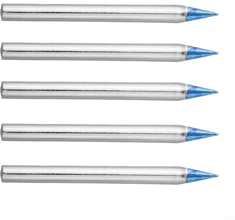 5er-Pack blaue spitze Schweißspitzen für externen Heißlötkolben, 30 W/40 W/60 W/80 W/100 W/150 W Leistungsoptionen, Kupfermaterial mit Lötzinn (5 Stück, 60 W)