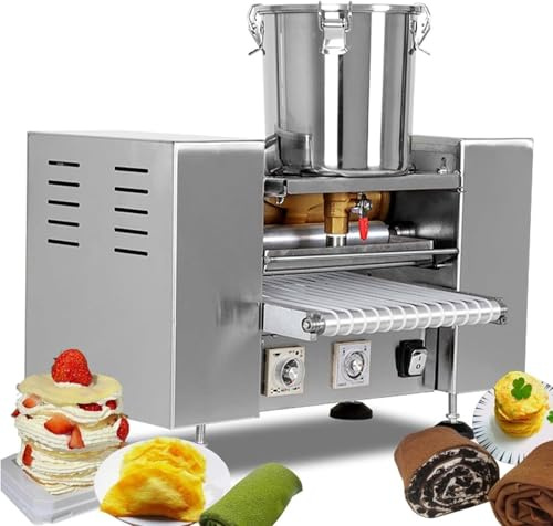 Automatisk crêpe-maskin, kommersiell crêpe-maskin och Mille Feuille-maskin, crêpe-diameter, 15-23 cm, tjocklek 0,016”-0,047”, justerbar hastighet, för pizza 6in