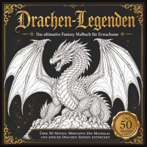 Drachen-Legenden: Das ultimative Fantasy Malbuch für Erwachsene.: Über 50 detaillierte Motive für kreative Entspannung: Von Zen-Mandalas bis zu epischen Drachen-Szenen.