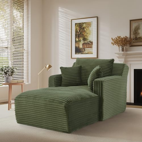 Anwick 166 cm Cord-Chaiselongue mit tiefer Sitzfläche, montagefrei | Weicher Cordbezug, großzügige Liegefläche und tiefer Sitzkomfort für Wohnzimmer, Schlafzimmer, Leseecke oder Apartment
