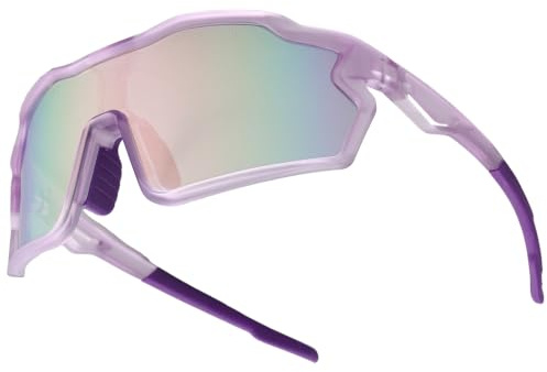 VINTEAM Lunettes de Cyclisme, Verres PC, Protection UV | Légères 34g, Matériau TR90, Maintien Antidérapant, Anti-Vent, Anti-Poussière pour Vélo VTT Running