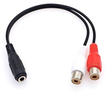 JZK 20cm Cavo adattatore audio stereo da 3,5 mm femmina a 2 RCA femmina, cavo audio splitter a Y da Aux 3,5 mm a doppio RCA Phono per TV, home theater, amplificatore, altoparlanti