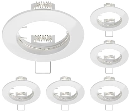 ledscom.de 6x Deckeneinbaurahmen CIRC, rund, weiß glänzend