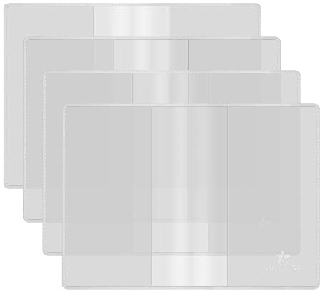 AMATHINGS 4er Set Heimtierausweis Hüllen Transparent & Wasserdicht – Passgenaue EU Impfpass Schutzhülle für Hunde & Katzen – Aufklappbares Design für einfaches Lesen – 16x11cm