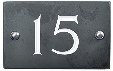 Numéro de maison sur ardoise, Gris anthracite (noir)., 14 x 10 x 1cm