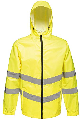 Regatta TRW497 20050 professionelle Warnschutzjacke, wasserfest und winddicht, verstaubar, Gelb, Größe S