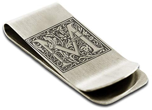 FlameReflection Geldklammer aus Edelstahl für Männer, Vater, Jungen, Freund, Vater, Blumenanfang, Briefkasten, Monogramm, Geldbörse, Geldkartenhalter mit personalisierter Gravur