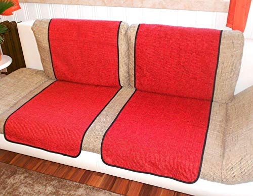 Holzdrehteile Sofaläufer Sesselläufer Überwurf Sesselschoner Schoner Läufer 47 x 170 cm rot