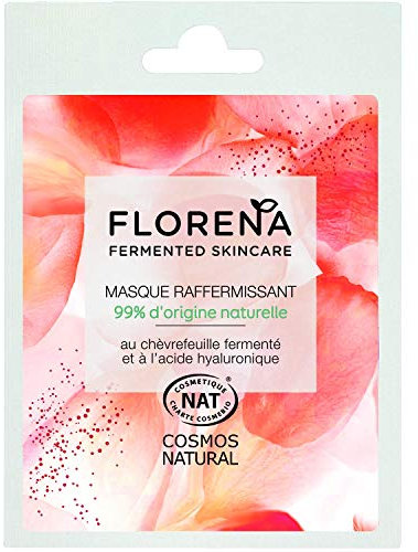 FLORENA Maschera rassodante viso con acido ialuronico, caprifoglio e olio di oliva fermentati (1 x 8 ml), viso tutti i tipi di pelle, maschera viso fermezza