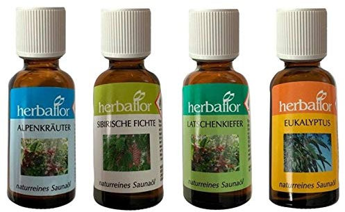 Herbaflor Saunaöle Badeöle Badezusätze Saunaaufguss Saunaduft 4 x 30 ml