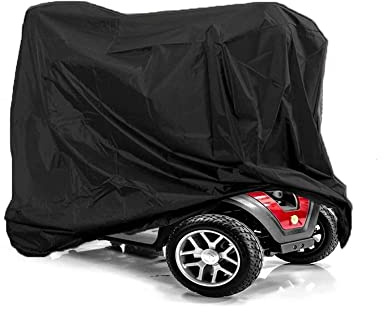 Mobility Scooter Cover Waterproof Heavy Duty Wheelchair & Scooter Travel Storage Protective Cover 210D Oxford to Prevent Rain Wind Dust Sun for Most Mobility Scooter (140 x 66 x 91cm)