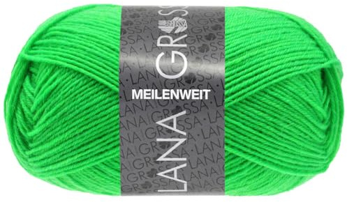LANA GROSSA Meilenweit 50g | Sockenklassiker, waschmaschinenfest | Handstrickgarn aus 80% Schurwolle & 20% Polyamid | 50g Wolle zum Stricken & Häkeln | 210m Garn FB1394