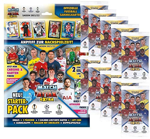 Topps Champions League EXTRA 2021/22 - Trading Cards - 1 Starter + 10 Booster