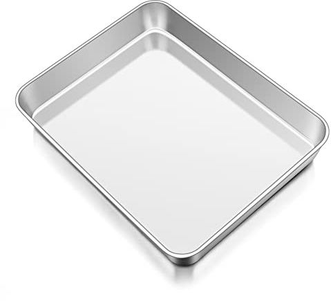 Onader Backblech, 31,8x24,8x5cm, Edelstahl Rechteckig Auflaufform Ofenblech Kuchenblech, Tiefes Fettpfanne Backofen Ofenform für Lasagne, Ungiftig& Gesund, Leicht Zu Reinigen & Spülmaschinenfest