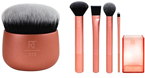 Real Techniques Face Makeup Blender Brush & ,5 Count (Pack of 1) Flawless Base Set