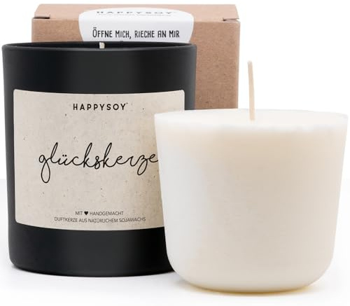 Duftkerze + Refill Wachs - Danke sagen Glück Glückskerze beste Mama Freundin bester Papa Freund Soja Duftkerze im Glas mit Spruch natürlich handgemacht nachhaltig persönlich Geschenk Geschenkidee