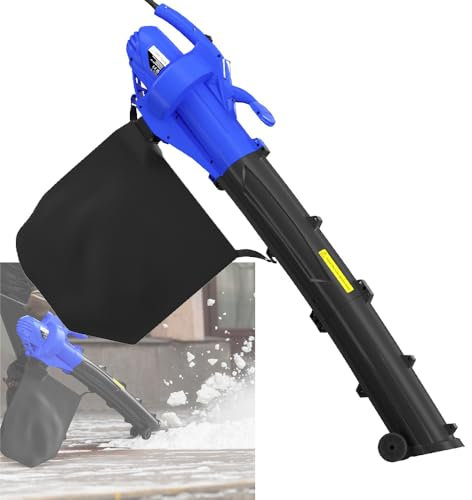 3000W Leaf Blower and Vacuum, Garden Vacuum and Shredder 3 in 1 Function - Vacuum+Blower+Mulcher, 6 Speed Leaf Collector for Clearing Patios & Gardens of Leaves & Other Waste,Portable Blower & Vacuum