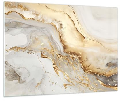 Quadro su Vetro Marmo Fascino Elegante Stampe da Parete in Vetro 70x50cm Quadri Moderni Soggiorno Camera da Letto Cucina 1 pezzo Piccoli Decorazione Murale Wall Art Grafica Immagini GAA70x50-5730