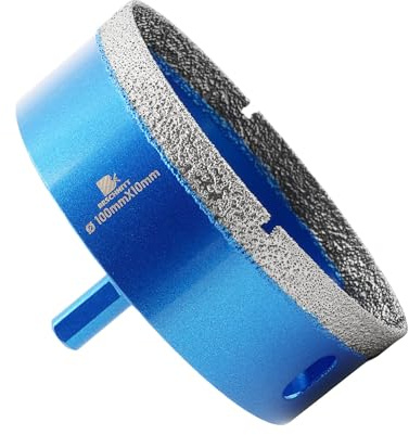 Diamant Trockenbohrer Fliesenbohrer 100mm BRSCHNITT Diamant Bohrkrone - Lochsäge für Keramik, Granit, Porzellan, Fliesen, Feinsteinzeug, Mauerwerk, Marmor.