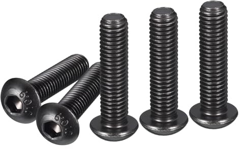 DTGN M10-1.5x40mm Innensechskantschrauben mit Linsenkopf 10er Pack | Geeignet für Maschinen - Kohlenstoffstahl Schwarzoxid - Sechskantantrieb Vollgewindebefestigung