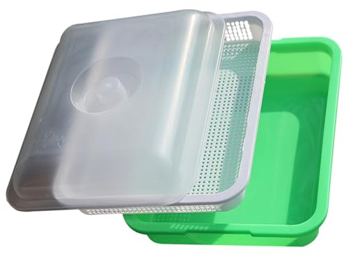 Microgreens-Anzuchtschalen 25,4 X 30,5 Cm Sprossen-Anbauset 4,7 Zoll Tiefe Sprossen-Anzuchtschale Mit Deckel Wiederverwendbare Bpa-Samen-Starterschale Micro Greens-Anzuchtsets Bohnensprossen-Anbauset