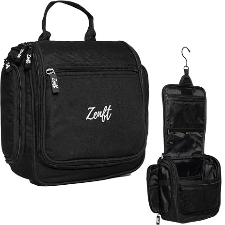 Zenft Kulturbeutel - Kulturtasche groß zum Aufhängen für Herren & Damen - Vielseitige Kosmetiktasche für Koffer & Handgepäck - Ideal als Waschtasche und Kosmetik Organizer für Deine Reise (Large)