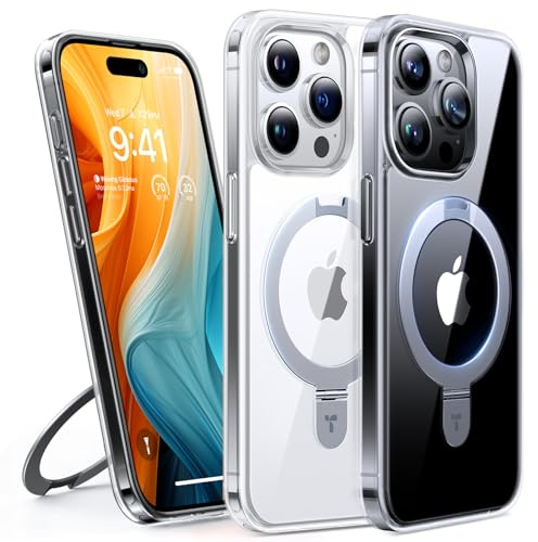 TORRAS Ostand für iPhone 13 Pro Max Hülle mit MagSafe Case, Transparent | Unsichtbarer Ständer · Anti-Vergilbung · starke Magnetkraft · Militärschutz · kristallklar