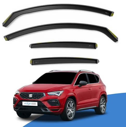 EdgeVisors Wind Deflectors for SEAT Ateca MK1 (2016-onwards) 5 Door SUV 4pc Set | Tinted Acrylic In-Channel Side Window Visors & Rain Guards | Ateca Accessories