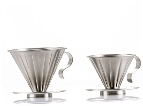 Mikinona Filtro Per Caffè Acciaio Inossidabile Con Supporto Separato Caffè Dripper Riutilizzabile Per Tazze Facile Da Pulire e Sostenibile