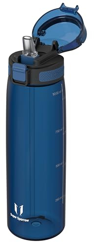 Super Sparrow Trinkflasche 1L - TouchSip Wasserflasche - BPA-frei - Ideale Sportflasche - Strohhalm Tritan Flasche für Sport, Outdoor und Camping - Leicht, Nachhaltig