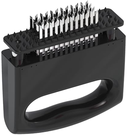 Shurzzesj Ago per carne sfusa, ago per bistecca - Ago per carne sfusa crostata | Utensile da cucina a 48 pin, batticarne in acciaio inossidabile per intenerire manzo, tacchino, pollo, bistecca,