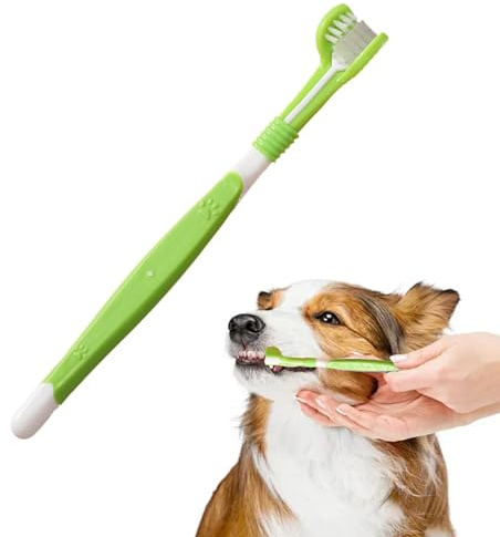 Spazzolino da denti per cani, spazzola per denti di cuccioli con setole morbide | Spazzolino per la cura dei denti a tre lati per cuccioli, spazzola morbida per la pulizia delle setole per l'igiene