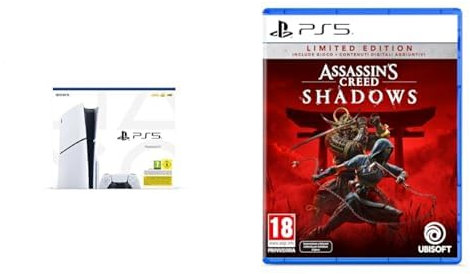 Playstation 5 Console Edizione Standard Slim & Assassin's Creed Shadows Limited Edition (Esclusivo to Amazon.it)