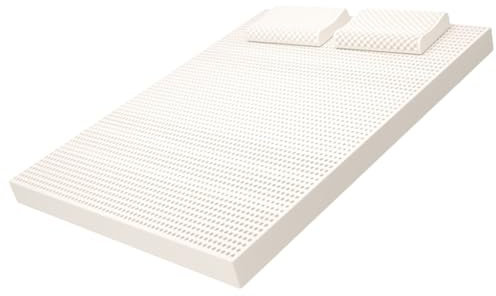 Queen-Size-Naturlatex-Matratze mit Wabenbelüftung, 7-Zonen-Stützsystem für alle Schlafpositionen, mittelfeste 85D-Latex-Matratze mit abnehmbarem Bezug, 80 x 190 x 5 cm