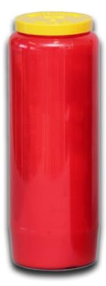 Single Red 9 Days (216 Hours) Long Burning Candle, Fire-Resistant Plastic Casing, Continuous Burn Candles for Church, Altar & Religious Ceremonies, Safe for Use Candle