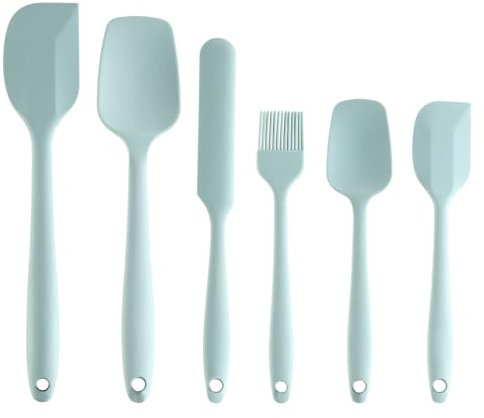 The Great British Bake Off Silicone Spatula Set, Accessories for Cooking with Spatula for Baking, Palette Knife & More, Official GBBO Logo, Duck Egg Blue, 28cm x 8cm x 5cm