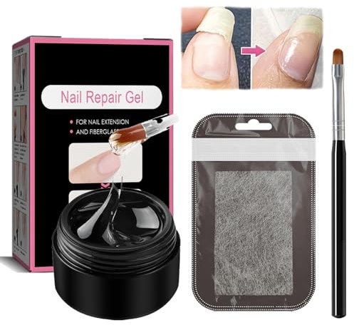 Instant Cracked Nail Gel - Nail Repair Kit for Broken Natural Nails - Nail Treatment Repair Gel-Glue - Nails Strengthener Fixer and Hardener for Nail Extensions Sculpture