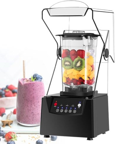 pealiritansemen Frullatore per Frullati Professionale, Tritaghiaccio da 2200 W con Supporto, 5 Programmi Preimpostati, 17.000 Giri/Min, Miscelazione Rapida, con Bicchiere da 1,8 L, per Frullati