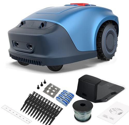 Smart Wireless Robotic Lawnmower, Wireless Robotic Lawn Mower, Mowing Width and Height 18 Cm / 2-5.5 Cm, Multi-zone Management, App Control, 150 M2/h, for Lawns