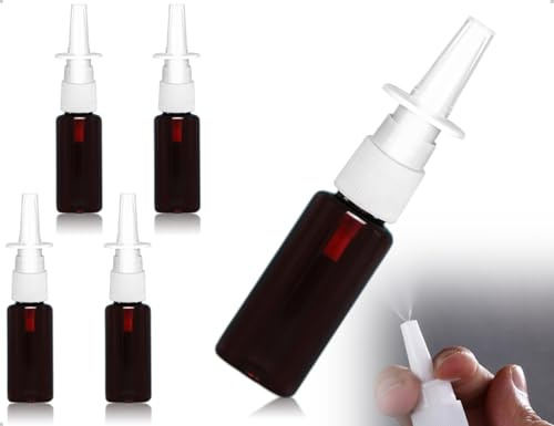 Emezddo Confezione da 4 Flaconi Spray Nasale Vuoti, Flaconi Spray con Atomizzatore Ricaricabili e Riutilizzabili, Utilizzati per Profumi, Oli Essenziali e Soluzione Salina (Marrone)