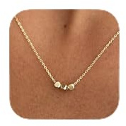 HANLI 14K Gold Plated Necklaces for Women Dainty Pendant Necklace Jewellery | Unique Charm Design,Tarnish-Resistant,Nickel-Free,Brass Base, Hypoallergenic Material,Gift Package,16.5 Chain + 2 Extender