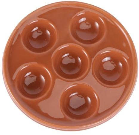 Luxshiny Ceramic Escargot Dish with Smooth Surface and High Temperature Resistance, Simple Design Baking Plate for Home Baking and Roasting