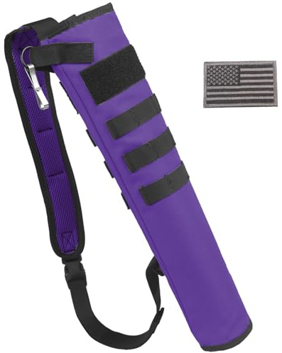 KRATARC Archery Lightweight Back Arrow Quiver Dual Use Foldable Compact Hip Arrows Bag with Molle System Hanged for Target Shooting (Purple, Hold 12~18 arrows