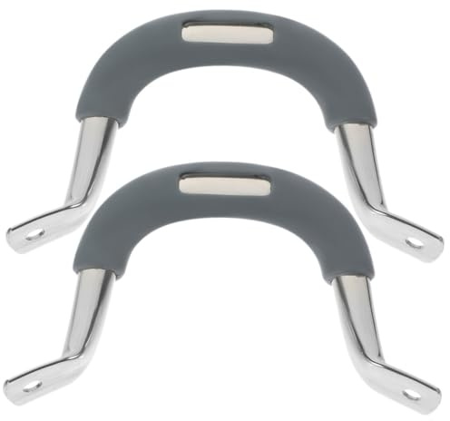 Hemobllo 2 Piezas Asas de Repuesto para Ollas Mango Lateral de Acero Inoxidable y Silicona Antideslizante Diseño Grueso y Resistente Compatible con Diversas Cacerolas Protección contra
