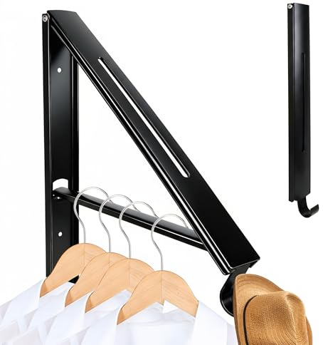 Dajidafu Kleiderhaken Wand Klappbar, Kleiderhaken Klappbar Kleiderstange Wandmontage Kleiderlüfter Klappbar Wand Kleiderständer Klappbar für Schlafzimmer Badezimmer Balkon Waschküche