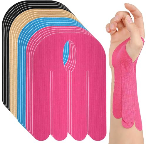 BORISCA 20 Stück Kinesiotapes Vorgeschnitten Handgelenk, Kinesio Tape Precut Wasserfestes Kinesiotape, Elastische Tape Sport Vorgeschnitten für Sport und Lang Anhaltende Unterstützung(Mehrfarbig)