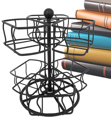 Carrusel Soporte Para Bolsitas De Té,Organizador Giratorio De 2 Niveles Con 6 Compartimentos Para Encimera | Cesta Para Sobres De Té, Café Y Azúcar | Para Hogar, Oficina, Cocina Y Apartamento