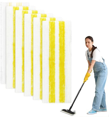6 Pezzi Panni Ricambio per Kärcher EasyFix Bocchetta Scopa a Vapore Kit | Microfibra Panni per Kärcher EasyFix SC 1, SC 2, SC 3, SC 4, SC 5 per Scopa a Vapore, per Tutti i Tipi di Terreno